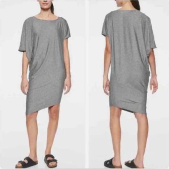 Athleta Women’s size Small Sunlover Hilo UPF Gray Asymmetrical Kaftan Dress - Picture 1 of 10